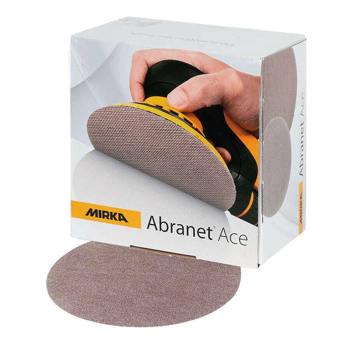 Mirka Abranet Ace Sandpaper- 125mm/5" Discs - Hook and Loop - 50/Pack