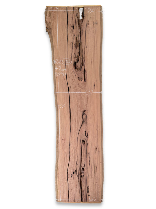 Redgum Live Edge Hardwood Timber Slab - Kiln Dried - #083-RG